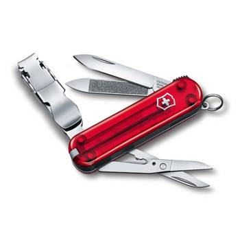 Нож-брелок Victorinox 0.6463.T NailClip 580, 65 мм, полупрозрачный красный